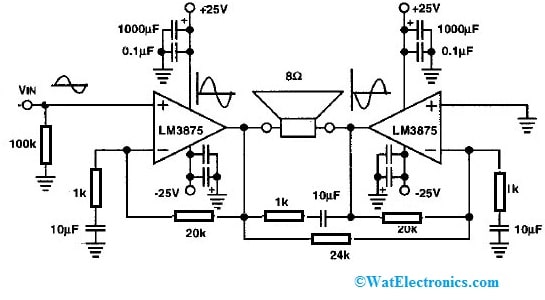 80Watts LM3875 Audio Power Amplifier Circuit