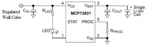 Battery Charger Circuit with MCP73831 IC