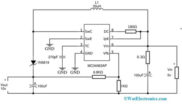 Boost Converter Circuit with MC34063 IC