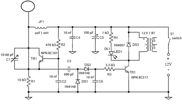 Capacitive Sensor Alarm Circuit Diagram