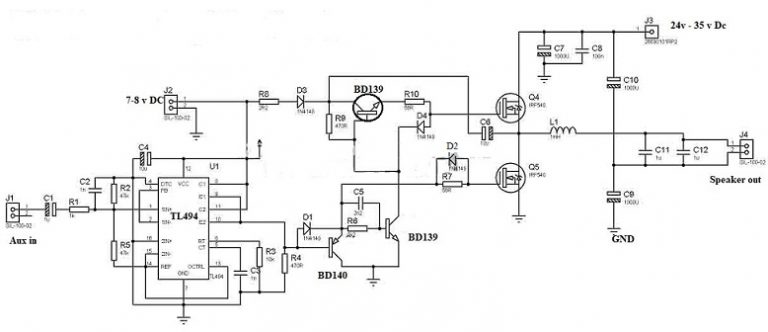 Class D Amplifier : Circuit, Working, Types, Efficiency & Advantages