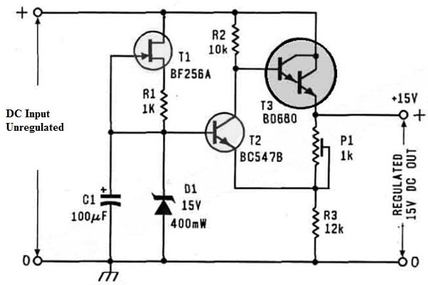 Discrete Voltage Regulator Circuit Diagram