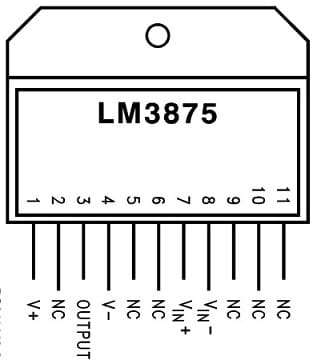 LM3875 IC Pin Configuration