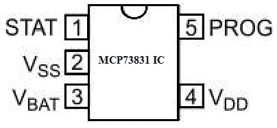 MCP73831 IC Pin Configuration