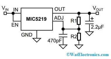 MIC5219 Adjustable Regulator Circuit