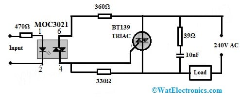 Solid State Relay Circuit with BT139 TRIAC