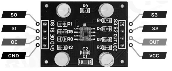 TCS3200 Color Sensor Pin Configuration