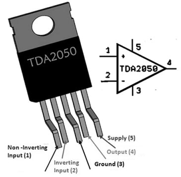 TDA2050 IC Pin Configuration