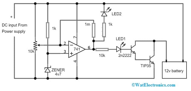 Universal Battery Charger Circuit with TIP35 Transistor